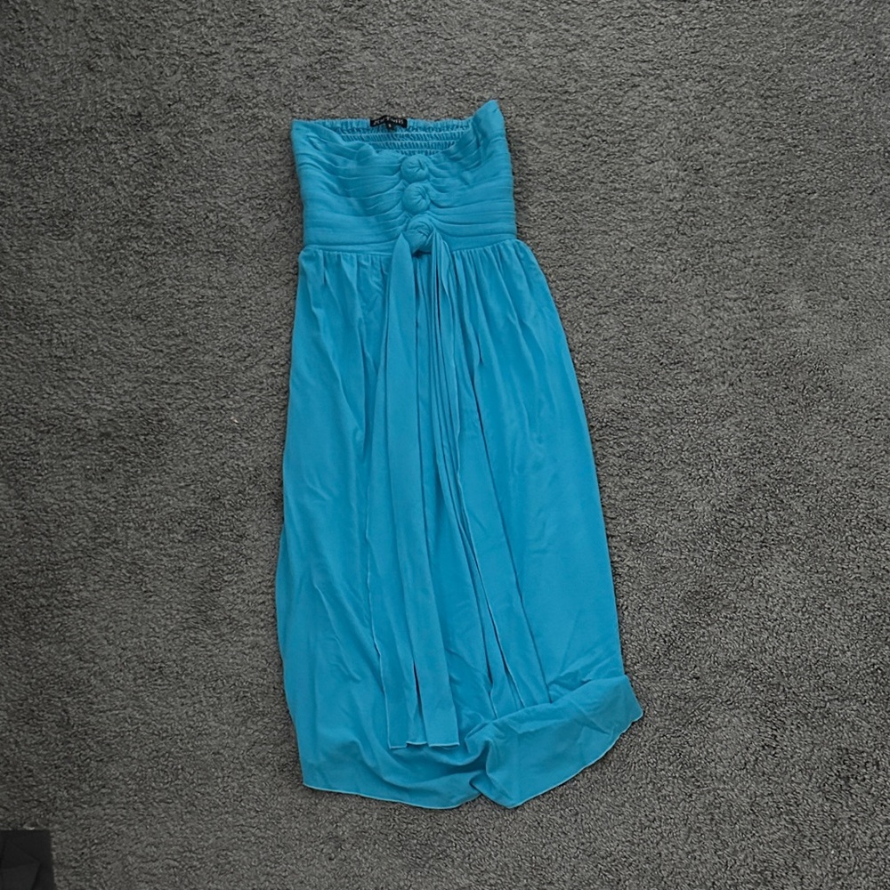 Strapless Blue Maxi Dress
